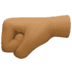 🤛🏾 left-facing fist: medium-dark skin tone display on Facebook